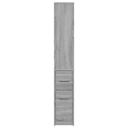 Berkfield Home Narrow Bathroom Cupboard with Wheels Grey Sonoma Engineered Wood - thumbnail 5