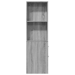 Berkfield Home Narrow Bathroom Cupboard with Wheels Grey Sonoma Engineered Wood - thumbnail 4