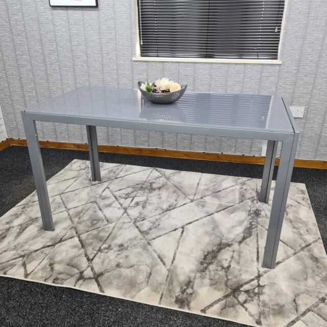 KOSY KOALA Dining Table Grey Glass Kitchen Place for 6 Seats Dining Table Only - image 1