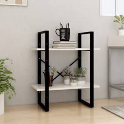 Berkfield Home 2-Tier Book Cabinet White 60x30x70 cm Solid Pine Wood - Size: 60 x 30 x 70 cm - thumbnail 2
