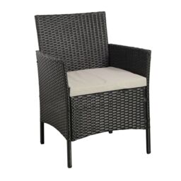 Leaper 4PCS Outdoor Patio Garden Rattan Furniture Set With Cushions in Black - thumbnail 5