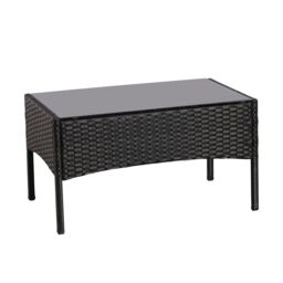 Leaper 4PCS Outdoor Patio Garden Rattan Furniture Set With Cushions in Black - thumbnail 4