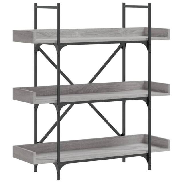 Berkfield Home Bookcase 3-Tier Grey Sonoma 100x33x108.5 cm Engineered Wood - image 1