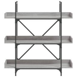 Berkfield Home Bookcase 3-Tier Grey Sonoma 100x33x108.5 cm Engineered Wood - thumbnail 4