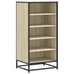 Berkfield Home Shoe Rack Sonoma Oak 48x38x97.5 cm Engineered Wood in Light Oak - thumbnail 3