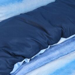 Smart Living Luxury Hotel Quality Reversible Ribbed Velvet Duvet Cover with Pillowcases in Blue - Size: King - thumbnail 3