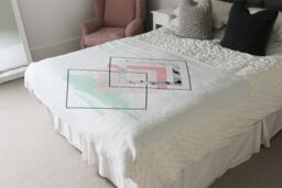 Benjamin Tate Design Geometric Overlays Blanket in Natural - Size: 120 cm x 150 cm - thumbnail 3