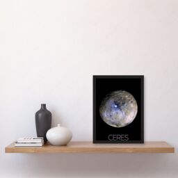 Artery8 NASA Dwarf Planet Ceres False-Color Poster Artwork Framed Wall Art Print A4 in Black - thumbnail 2