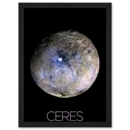 Artery8 NASA Dwarf Planet Ceres False-Color Poster Artwork Framed Wall Art Print A4 in Black - thumbnail 1