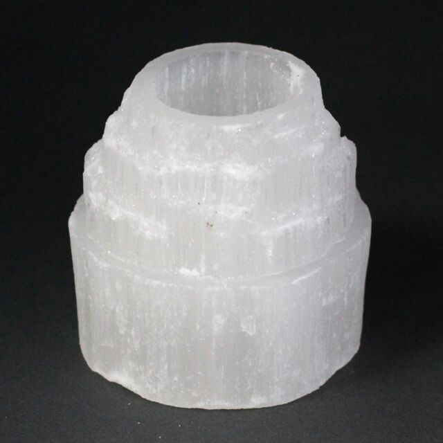 KDMD Selenite Mountain Top Candle Holder - 8 cm in White - image 1