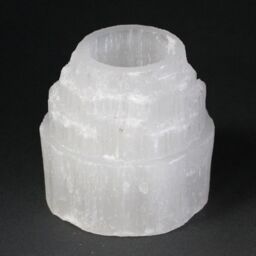 KDMD Selenite Mountain Top Candle Holder - 8 cm in White
