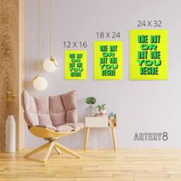 "Artery8 One Day Or Day One You Decide Green Yellow Canvas Wall Art Print - Size: W12"" x H16""" - thumbnail 4