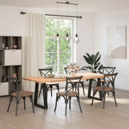 Berkfield Home Coffee Table Legs V-Shape 2 pcs Black 50x(72-73) cm Steel - thumbnail 2