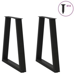 Berkfield Home Coffee Table Legs V-Shape 2 pcs Black 50x(72-73) cm Steel - thumbnail 3