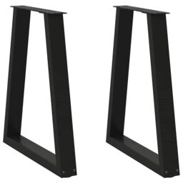 Berkfield Home Coffee Table Legs V-Shape 2 pcs Black 50x(72-73) cm Steel - thumbnail 1