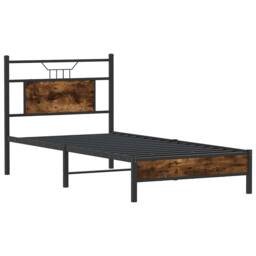 Berkfield Home Decorative Bed Frame Frame Smoked Oak 75x190 cm Small Single Wood in Brown - thumbnail 5