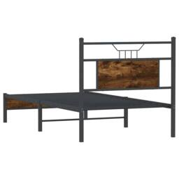 Berkfield Home Decorative Bed Frame Frame Smoked Oak 75x190 cm Small Single Wood in Brown - thumbnail 8