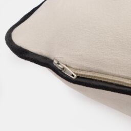 OHS 2 Pack Matte Velvet Piped Filled Cushion Covers Home Decor Set in Cream - Size: 45 cm x 45 cm - thumbnail 4