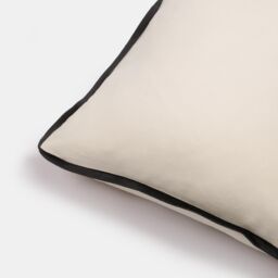 OHS 2 Pack Matte Velvet Piped Filled Cushion Covers Home Decor Set in Cream - Size: 45 cm x 45 cm - thumbnail 5