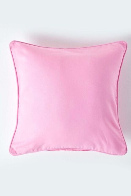 Homescapes Cotton Plain Cushion Cover in Pink - Size: 60 cm x 60 cm - image 1