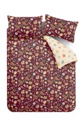 Catherine Lansfield 'Autumn Pumpkins' Reversible Duvet Cover Set in Plum - Size: Double - thumbnail 5