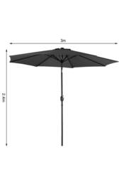 H&O Direct 3M Rotating Parasol for Outdoor Sunshade & Rain with Floral-Pattern Base in Black - thumbnail 6