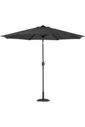 H&O Direct 3M Rotating Parasol for Outdoor Sunshade & Rain with Floral-Pattern Base in Black - thumbnail 4