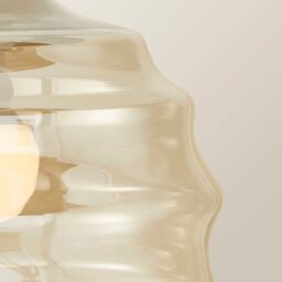 ValueLights Patty Champagne Glass Easy Fit Ceiling Pendant Lamp Shade & Bulb in Light Sand - thumbnail 4