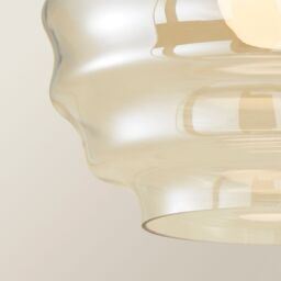 ValueLights Patty Champagne Glass Easy Fit Ceiling Pendant Lamp Shade & Bulb in Light Sand - thumbnail 3