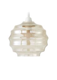 ValueLights Patty Champagne Glass Easy Fit Ceiling Pendant Lamp Shade & Bulb in Light Sand - thumbnail 5