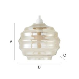 ValueLights Patty Champagne Glass Easy Fit Ceiling Pendant Lamp Shade & Bulb in Light Sand - thumbnail 7