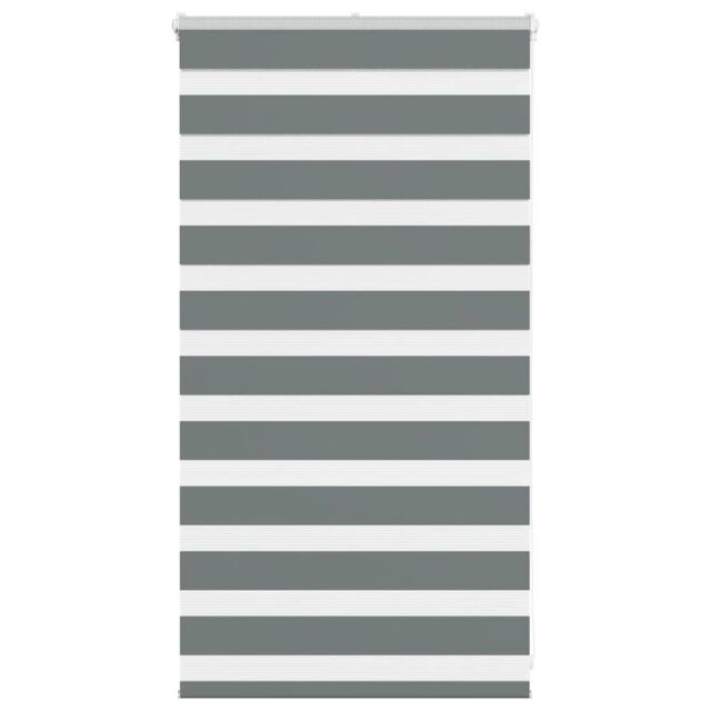 Berkfield Home Zebra Blind Dark Grey 85x100 cm Fabric Width 80.9 cm Polyester - image 1