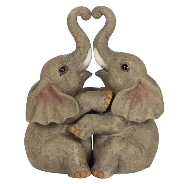 Something Different Women's Embrace Elephant Couple Ornament in Brown - image 1