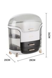 SHEONLY Large Capacity Cosmetic Storage Box With 2 Layers Of Storage Boxes & Transparent Lid in White - thumbnail 6