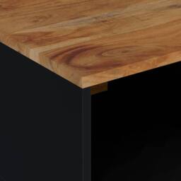 Berkfield Home Beautiful Coffee Table 80x50x40 cm Solid Wood Acacia&Engineered Wood in Brown - Size: 80 x 50 x 40 cm - thumbnail 8