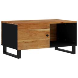 Berkfield Home Beautiful Coffee Table 80x50x40 cm Solid Wood Acacia&Engineered Wood in Brown - Size: 80 x 50 x 40 cm - thumbnail 5