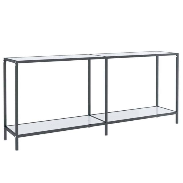 Berkfield Home Console Table White 180x35x75.5 cm Tempered Glass - image 1