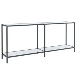 Berkfield Home Console Table White 180x35x75.5 cm Tempered Glass - thumbnail 1