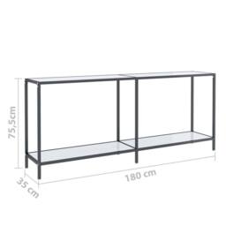 Berkfield Home Console Table White 180x35x75.5 cm Tempered Glass - thumbnail 8
