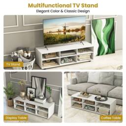 "VOGREX 55"" Wooden TV Stand 6 Compartments in White" - thumbnail 6