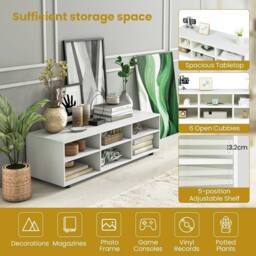 "VOGREX 55"" Wooden TV Stand 6 Compartments in White" - thumbnail 5