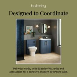 Balterley Floor Standing 2 Door Vanity Unit - Mid-Edge Basin 500mm, Satin Blue - thumbnail 7