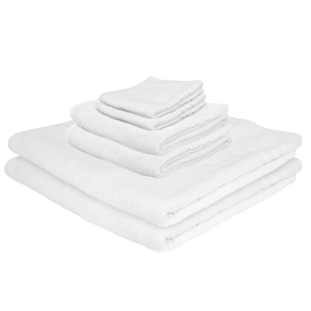 Nicola Spring 6pc Cotton Towels Set - 160cm x 90cm in White - image 1