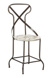 Orsina Cream Metal Chair, Exquisite Metal Dining Chair, Relaxing Footrest Metal Dining Chair - thumbnail 4