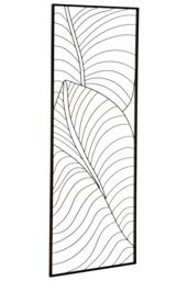 Orsina Large Black Leaf Design Metal Wall Art, Modern Artwork For Contemporary Homes, Metal Wall Flower Artwork - thumbnail 2