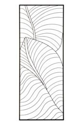 Orsina Large Black Leaf Design Metal Wall Art, Modern Artwork For Contemporary Homes, Metal Wall Flower Artwork