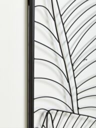 Orsina Large Black Leaf Design Metal Wall Art, Modern Artwork For Contemporary Homes, Metal Wall Flower Artwork - thumbnail 4