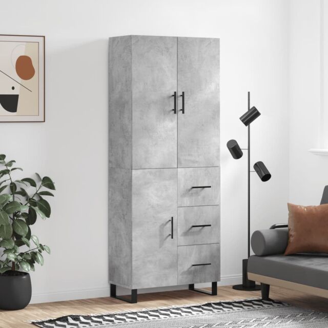 Berkfield Home Highboard Concrete Grey 69.5x34x180 cm Engineered Wood - image 1