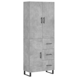 Berkfield Home Highboard Concrete Grey 69.5x34x180 cm Engineered Wood - thumbnail 2
