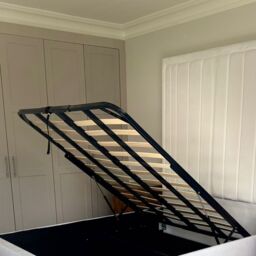 "Bed Choices Herringbone Upholstered Luxury Ottoman Bed 80"" Headboard (Mattress is not included) in Cream - Size: Super King" - thumbnail 4